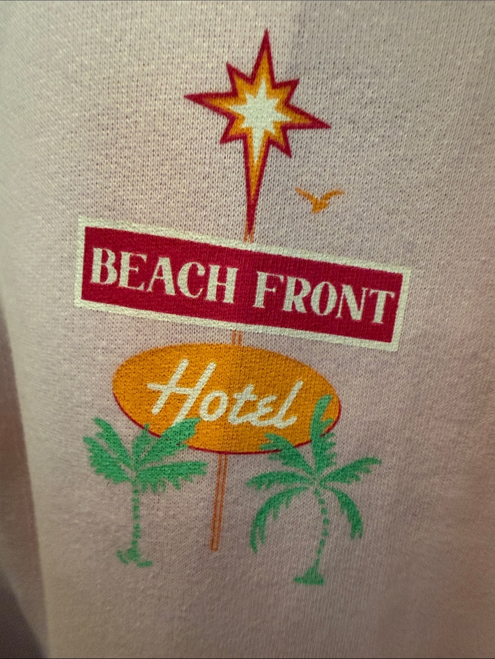 wild fable Light Pink Oversized Graphic Beach Front Hotel Sweatshirt - Picture 3 of 4